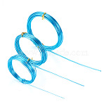 3 Rolls 3 Styles Round Aluminum Wire, Bendable Metal Craft Wire, for DIY Arts and Craft Projects, Aqua, 1~2mm, 12~18 Gauge, 5m/roll(16.4 Feet/roll)(AW-TADJ0001-03B)