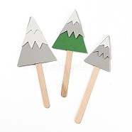 Paper Christmas Trees Cake Insert Card Decoration, with Bamboo Stick, for Christmas Cake Decoration, Colorful, 155~161mm, 3pcs/Set(DIY-H108-30)