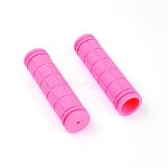 Rubber Bicycle Handle Covers, Column, Hot Pink, 116x29mm(FIND-WH0071-43)