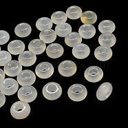 Natural White Agate European Large Hole Beads, Rondelle, 13~14x7~8mm, Hole: 5mm(X-G-Q442-21)