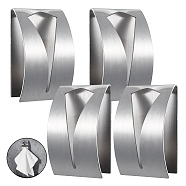 430 Stainless Steel Self Adhesive Hook Hangers for Towel, Stainless Steel Color, 78x50x25mm, Inner Diameter: 67.5x2.5~29.5mm(FIND-WH0419-51)