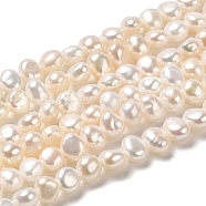 Natural Cultured Freshwater Pearl Beads Strands, Two Sides Polished, Grade 7A, PapayaWhip, 4x4~4.5x3~3.5mm, Hole: 0.5mm, about 89~90pcs/strand, 14.17 inch(36cm)(PEAR-E017-16)