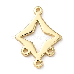 Brass Chandelier Component Links, Connector, Golden, Star, 16x12x1mm, Hole: 1mm(KK-H450-02F-G)