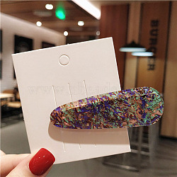 Cellulose Acetate Alligator Hair Clips, Hair Accessories for Girls Women, Teardrop, Colorful, 70mm(OHAR-PW0007-04A-01)