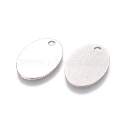 Stainless Steel Pendants, Stamping Blank Tag, Oval, Stainless Steel Color, 24x17x1mm, Hole: 3mm(STAS-E461-01P-AAA)