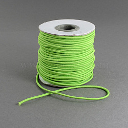 Round Elastic Cord, with Nylon Outside and Rubber Inside, Lawn Green, 0.8mm, about 109.36 yards(100m)/roll(EC-R001-0.8mm-032A)