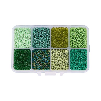 Mixed 12/0 Round Glass Seed Beads, Mixed Color, 2mm, Hole: 1mm, about 12500pcs/box