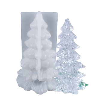 DIY Christmas Tree Display Silicone Molds, Resin Casting Molds, for UV Resin, Epoxy Resin Craft Making, White, 126x73x71.5mm