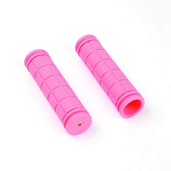 Rubber Bicycle Handle Covers, Column, Hot Pink, 116x29mm