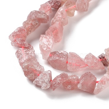 Brins de perles de quartz synthétiques brutes et brutes à la fraise(G-B065-C08)-4