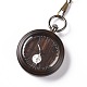 Ebony Wood Pocket Watch with Brass Curb Chain and Clips(WACH-D017-A10-01AB)-2