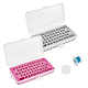 2 Sets 2 Color 28 Grid Plastic Sewing and Embroidery Bobbins Storage Box(TOOL-BC0002-23)-1