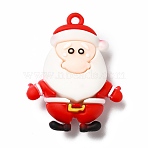 PVC Plastic Big Pendants, Father Christmas, Red, 52x40x17mm, Hole: 3mm(KY-C009-09)