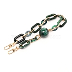 Acrylic Curb Chain Bag Strap, with Aluminum Clasps, for Bag Replacement Accessories, Dark Green, 45.3cm(FIND-WH0092-27)