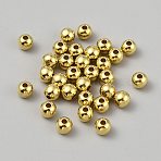 Brass Beads, Round, Golden, 7.5x7mm, Hole: 2.3mm(KK-WH0088-12G)