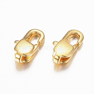 304 Stainless Steel Lobster Claw Clasps, Golden, 11x6x3mm, Hole: 1.2mm(X-STAS-K155-10G)
