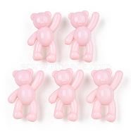 Opaque Acrylic Pendants, Bear, Pink, 37x28x13mm, Hole: 2.5mm(X-MACR-S373-01A-SS2101)