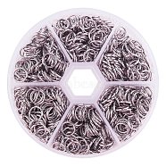304 Stainless Steel Open Jump Rings, Stainless Steel Color, 8x1mm, about 6mm inner diameter, about 100pcs/compartment(STAS-PH0004-01-8mm)