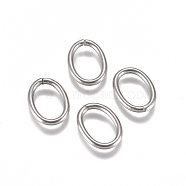 304 Stainless Steel Jump Rings, Open Jump Rings, Oval, Stainless Steel Color, 13x9.5x1.5mm, Inner Diameter: 10x6.5mm(STAS-L234-144D)