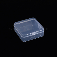 Polypropylene(PP) Bead Storage Container, Mini Storage Containers Boxes, with Hinged Lid, Square, Clear, 8.5x8.5x3cm, Inner Size: 8.2x8.1cm(CON-S043-005)
