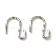 304 Stainless Steel S-Hook Clasp, Stainless Steel Color, 25x20x2mm(STAS-C085-03C-P)