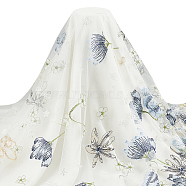 Embroidered Flowers Polyester Tulle Lace Fabric, Garment Accessories, Sky Blue, 150x0.08cm(DIY-WH0449-31B)
