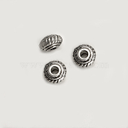 Tibetan Style Alloy Beads, Rondelle, Cadmium Free & Nickel Free & Lead Free, Antique Silver, 4.5x2.5mm, Hole: 1mm(X-TIBEB-ZN664-AS-NR)