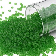 TOHO Round Seed Beads, Japanese Seed Beads, (7F) Transparent Frost Peridot, 11/0, 2.2mm, Hole: 0.8mm, about 1110pcs/10g(X-SEED-TR11-0007F)