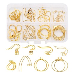 DIY Dangle Earring Making Kits, Including 6Pcs Brass Pendants, 42Pcs Leverback Earring Findings, Wine Glass Charm Rings and Earring Hooks, Golden, Findings: 48pcs/box(DIY-FS0001-69G)