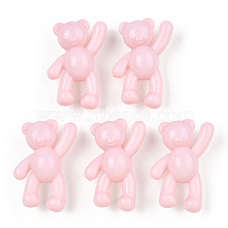 Opaque Acrylic Pendants, Bear, Pink, 37x28x13mm, Hole: 2.5mm(X-MACR-S373-01A-SS2101)