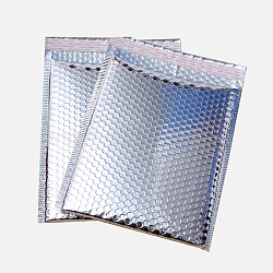 Matte Film Package Bags, Bubble Mailer, Padded Envelopes, Rectangle, Silver, 27.5x18x0.6cm(OPC-P003-01C-03)