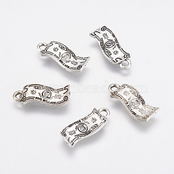Alloy Pendants, Five Dollar Banknotes, Antique Silver, 16.5x7x2mm, Hole: 1.5mm(X-PALLOY-G192-03AS)