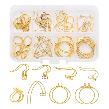 DIY Dangle Earring Making Kits, Including 6Pcs Brass Pendants, 42Pcs Leverback Earring Findings, Wine Glass Charm Rings and Earring Hooks, Golden, Findings: 48pcs/box