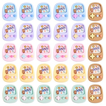 30Pcs Game Console Slime Opaque Resin Cabochons Flatback Cartoon Game Slime Resin Charms Colorful Cartoon Embellishment Cabochon for DIY Crafts Scrapbooking Phone Case Decor, Mixed Color, 21x17mm