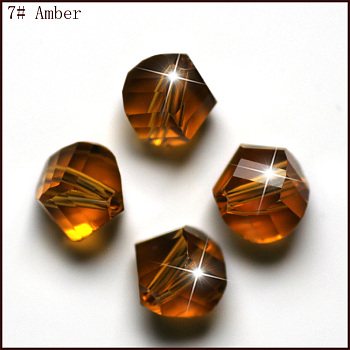 Imitation Austrian Crystal Beads, Grade AAA, Faceted, Polygon, Sienna, 8mm, Hole: 0.9~1mm