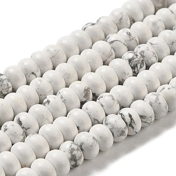 Synthetic Howlite Beads Strands, Rondelle, 6x4mm, Hole: 0.8~1mm, about 89pcs/strand, 14.37''~14.96''(36.5~38cm)