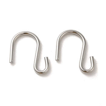 304 Stainless Steel S-Hook Clasp, Stainless Steel Color, 25x20x2mm