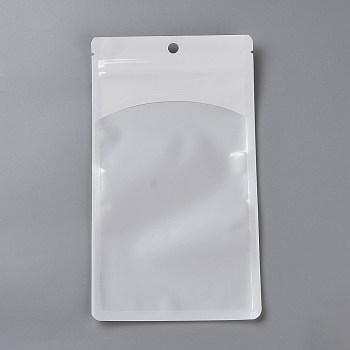 Plastic Zip Lock Bag, Storage Bags, Self Seal Bag, Top Seal, with Window and Hang Hole, Rectangle, White, 21x12x0.15cm, Unilateral Thickness: 3.3 Mil(0.085mm)