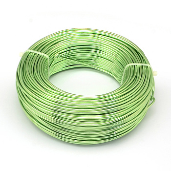 Round Aluminum Wire, Flexible Craft Wire, for Beading Jewelry Doll Craft Making, Lawn Green, 15 Gauge, 1.5mm, 100m/500g(328 Feet/500g)