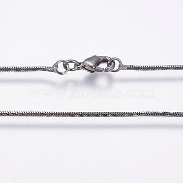Environmental Rack Plating Brass Necklace Making, Round Snake Chain, Long-Lasting Plated, Nickel Free & Lead Free, Gunmetal, 23.8inches(60.5cm); 1.2mm(MAK-G002-05B-B-FF)
