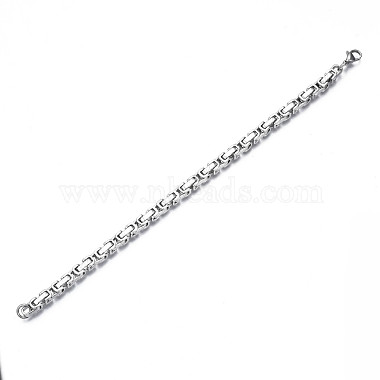 201 Stainless Steel Byzantine Chain Bracelet for Men Women(BJEW-S057-80)-2