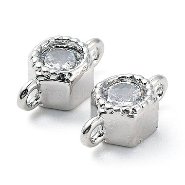Rack Plating Brass Pave Clear Cubic Zirconia Connector Charms(KK-C035-02P)-2