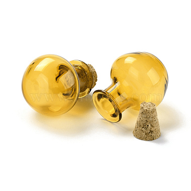 Round Glass Cork Bottles Ornament(GLAA-D002-03G)-2