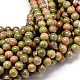 Pierre naturelle unakite chapelets de perles rondes(G-P075-35-8mm)-1