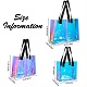 3Pcs 3 Style Rectangle Transparent Laser Plastic Hand Bags(ABAG-SZC0007-09)-2