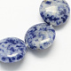 Brins de perles de jaspe de tache bleue naturelle(X-G-S110-13)-1