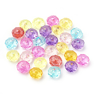 Transparent Acrylic Beads, Faceted, Rondelle, Mixed Color, 8x5.5mm, Hole: 1.5mm, about 279pcs/50g(X-MACR-S296-56)