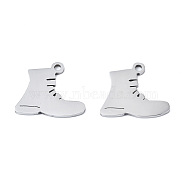 201 Stainless Steel Pendants, Laser Cut, Shoes, Stainless Steel Color, 13.5x15x1mm, Hole: 1.4mm(STAS-T044-248P)