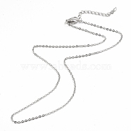 Iron Cable Chain Necklace Making, with Chain Extender & Lobster Claw Clasp, Platinum, 16-1/2 inch(42cm), 0.15cm(MAK-I019-01A-P)