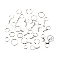 Alloy Keychain Ring Clasps, Keychain Clasps Findings, Platinum, 20~65mm, Ring: 20~30x2mm, about 250pcs/1000g(PALLOY-P286-01)
